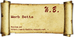 Werb Betta névjegykártya